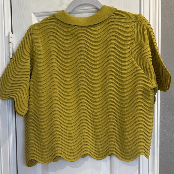 Textured Olive Green Knit Top by Mystree - Picture 2 of 3